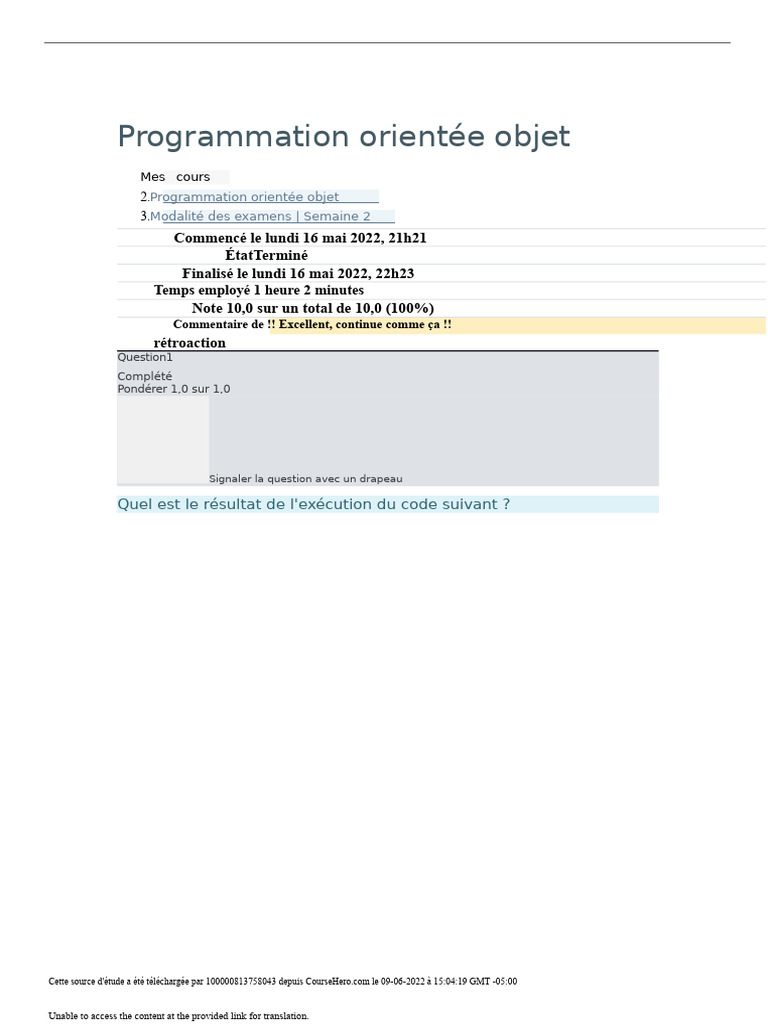 Examen de Programmation Orientée Objet | PDF | Java (Langage de ...