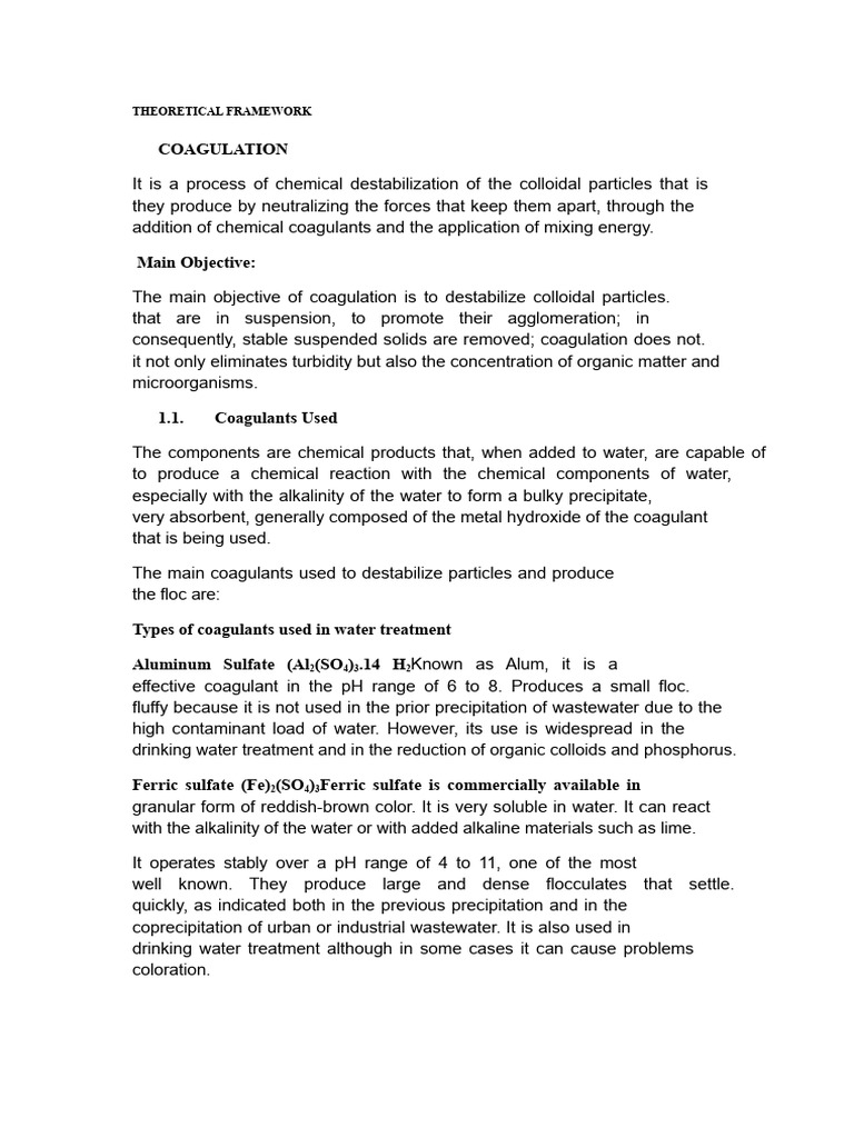 Coagulation and Flocculation in Water Treatment | PDF | Chemistry ...