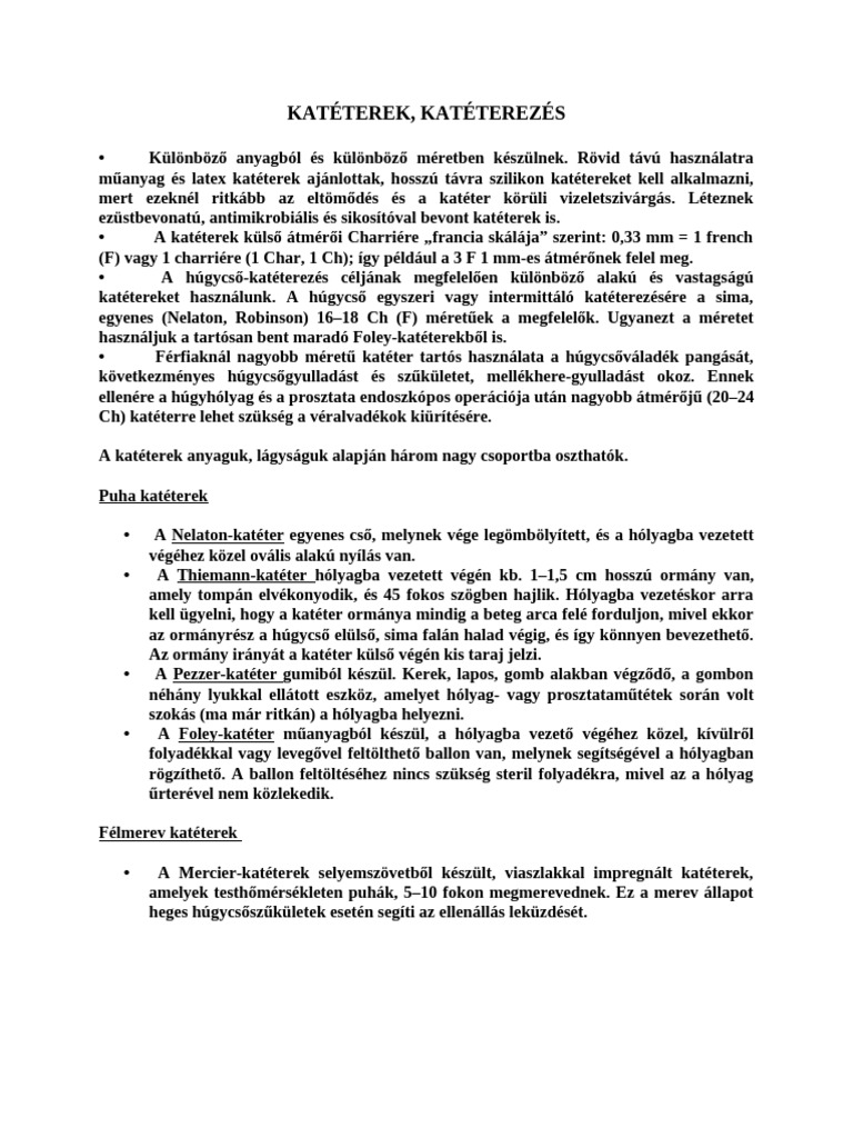 7 Katéterezés | PDF