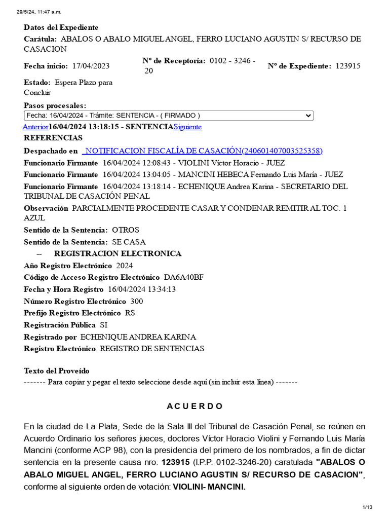 Abigeato Como Robo Simple | PDF | Sentencia (ley) | Ley procesal