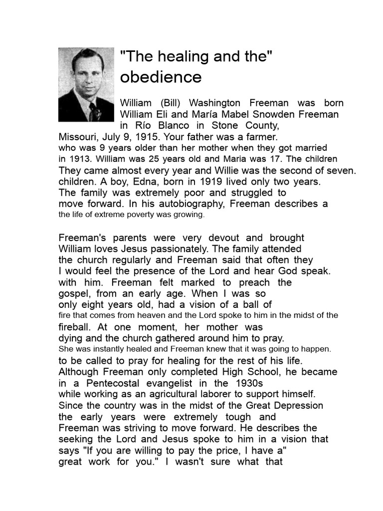 William Freeman: Healing Evangelist Story | PDF