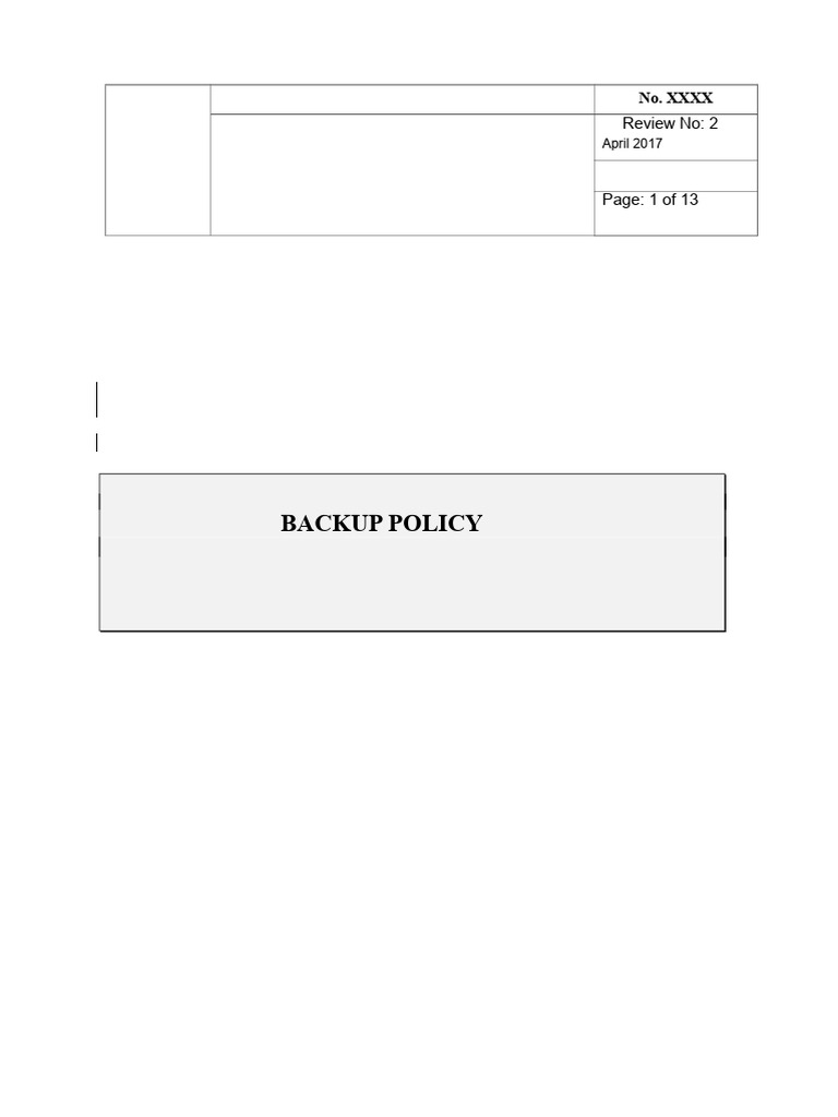 Backup Policies | PDF | Backup | Computer File