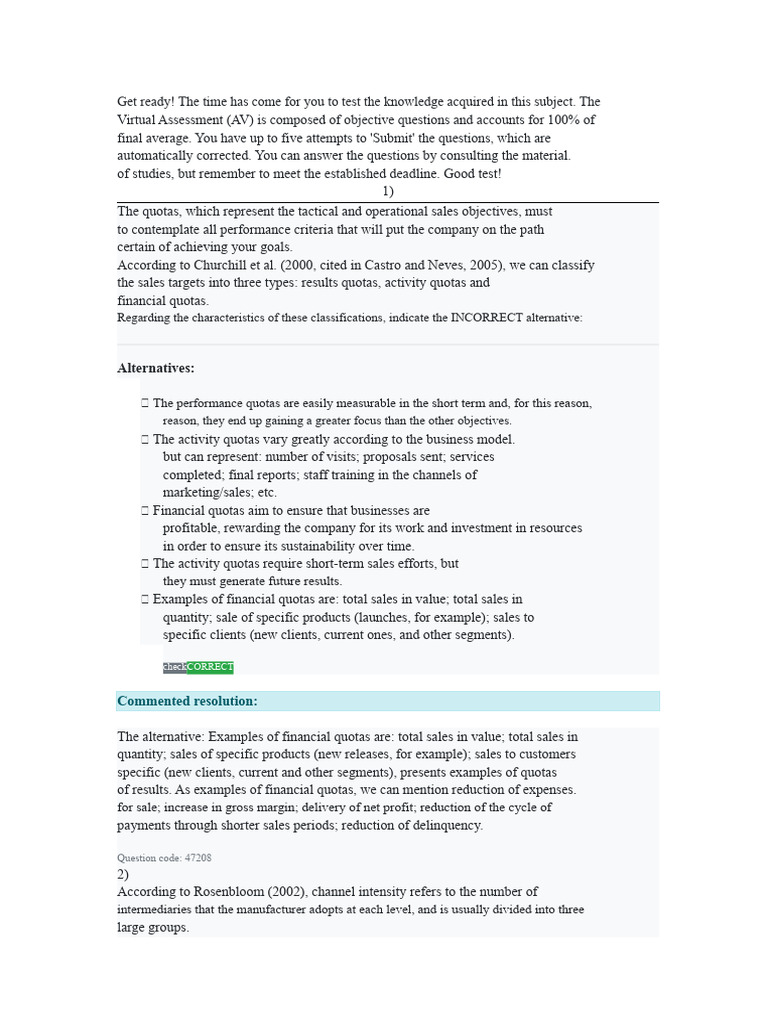 Sales Management Exam | PDF | Negotiation | Strategic Management
