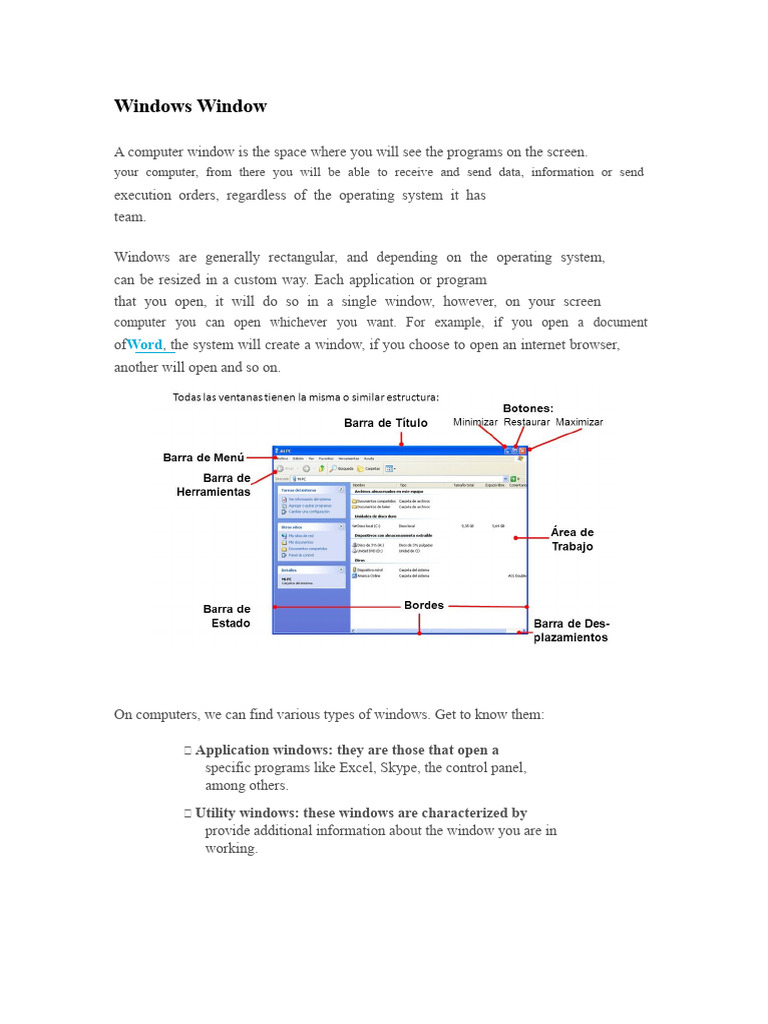 Windows Window | PDF | Window (Computing) | Cursor (User Interface)