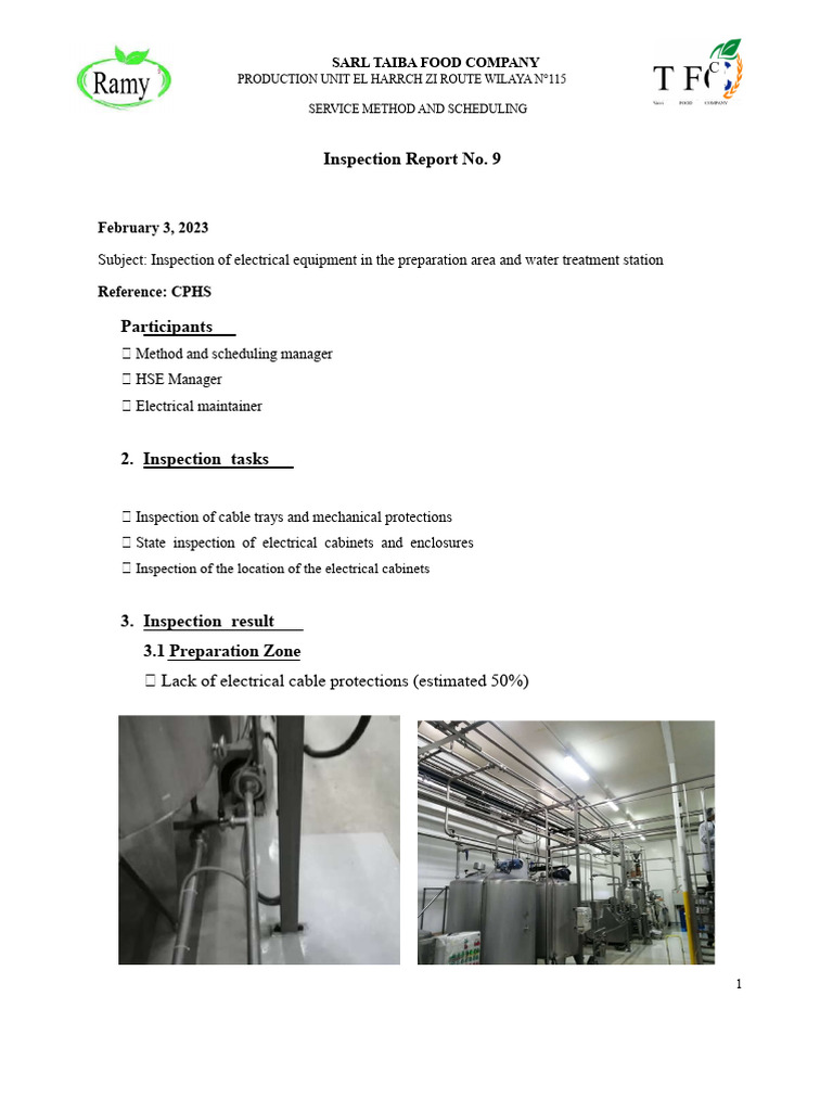 Inspection Report No. 9 | PDF