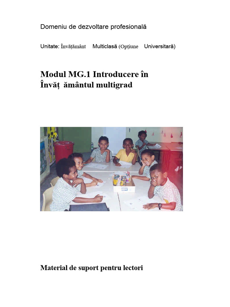 PD MT 1 Introducere În Învățământul Multigradă Lecturer | PDF