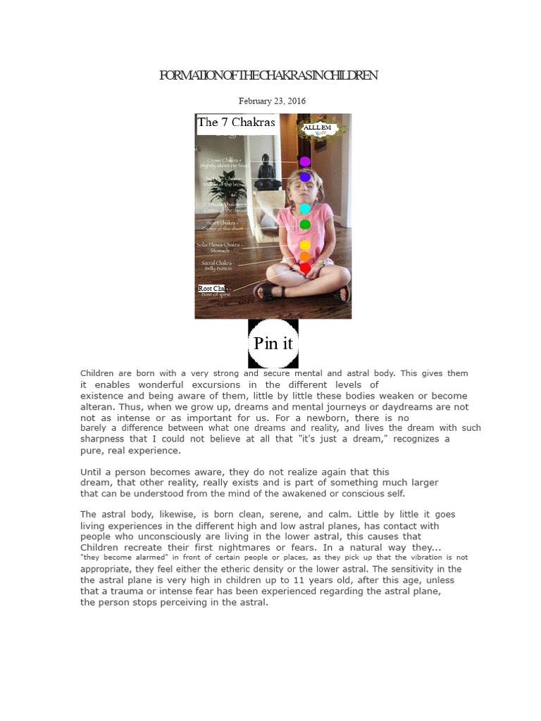 Chakra Development in Children | PDF | Envy | Dream