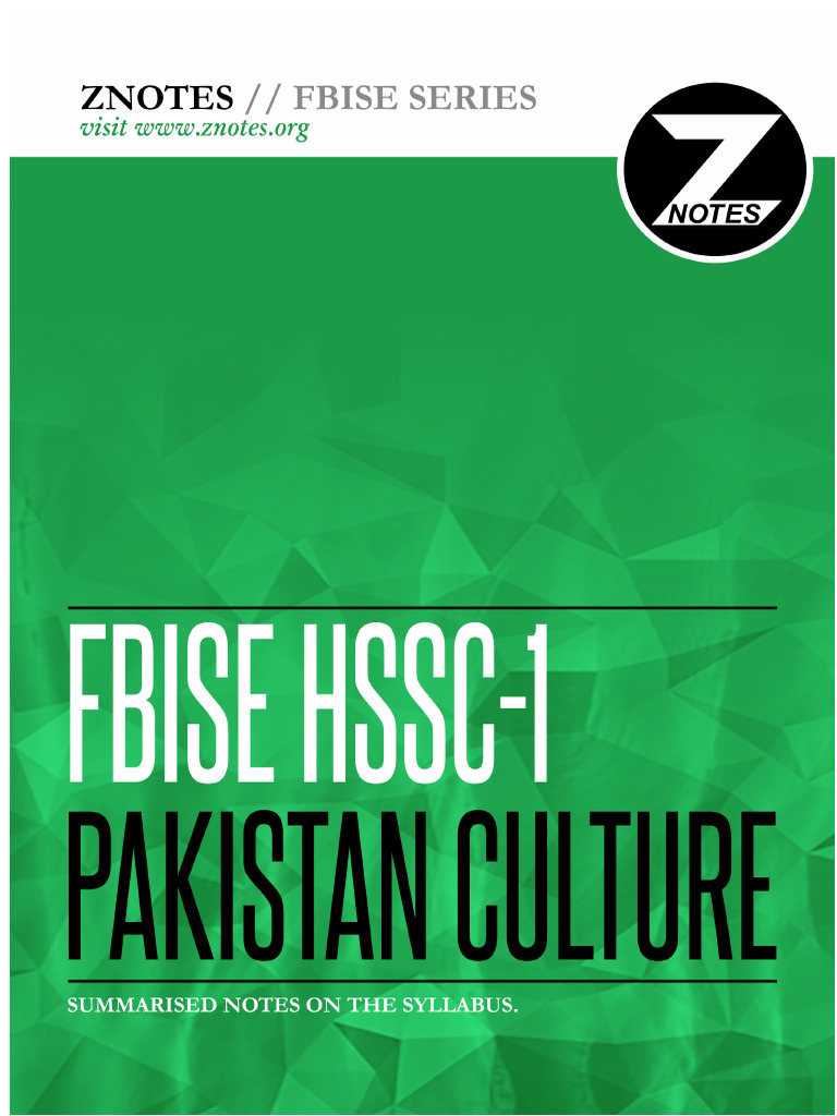 Note Complete Despre Seria de Cultură FBISE Pakistan | PDF