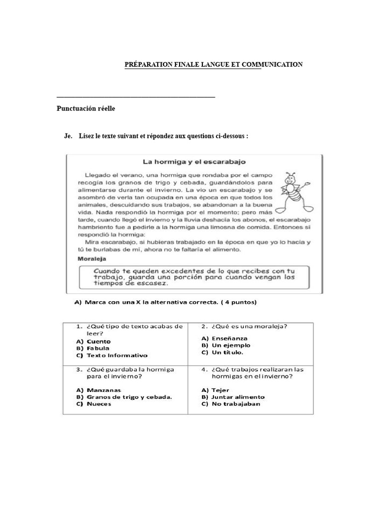 Préparation finale en langue et communication | PDF