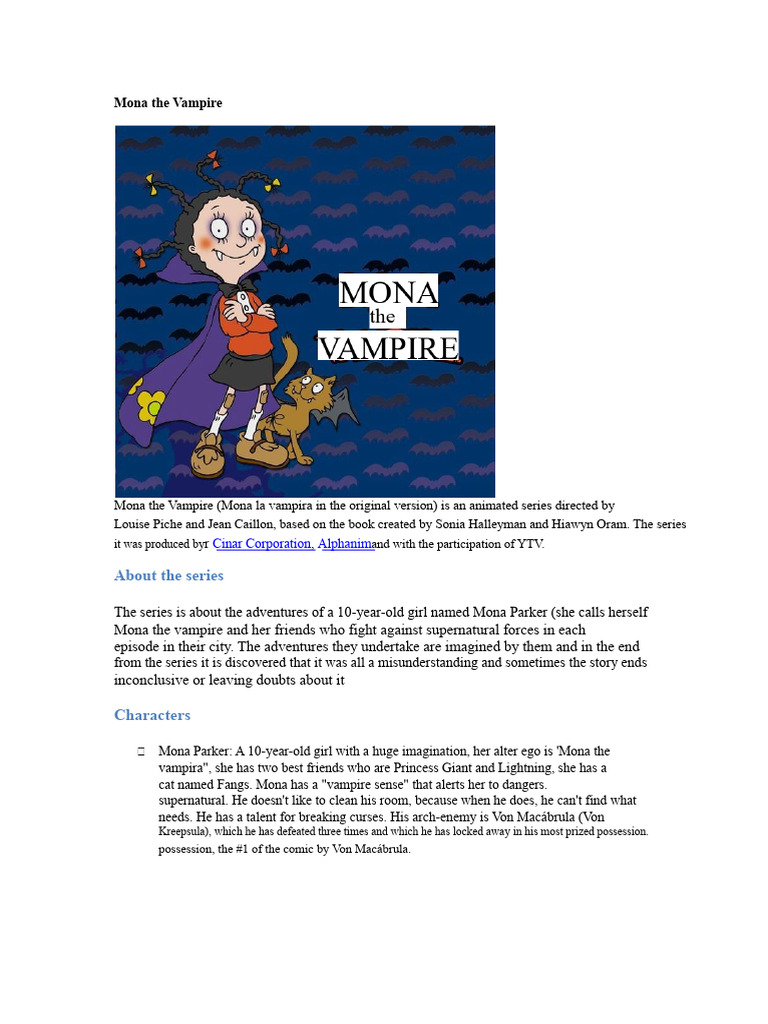 Mona the Vampire: Adventures of Mona Parker | PDF