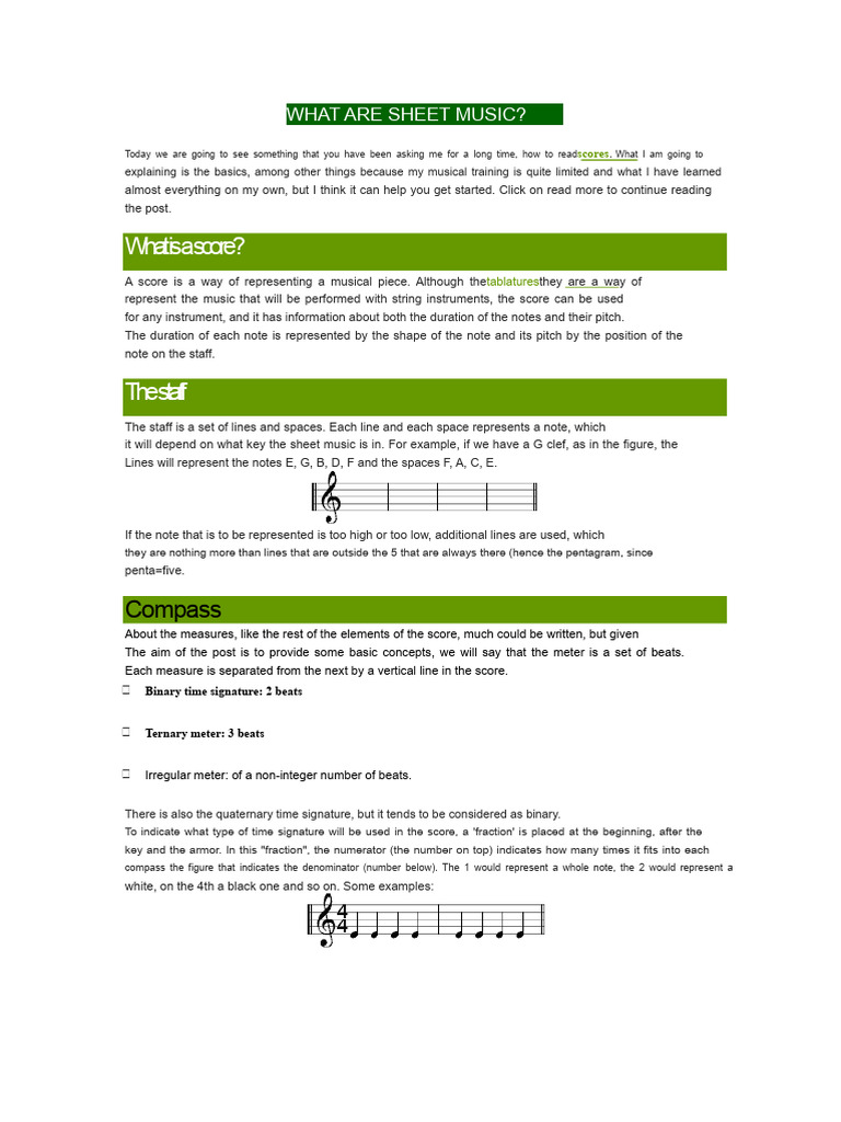Understanding Sheet Music Basics | PDF | Elements Of Music | Music Theory