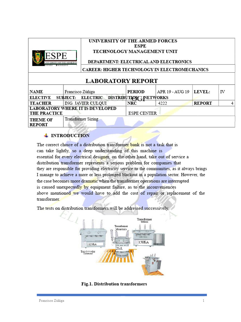 Transformer Sizing Report | PDF | Transformer | Electric Power Distribution