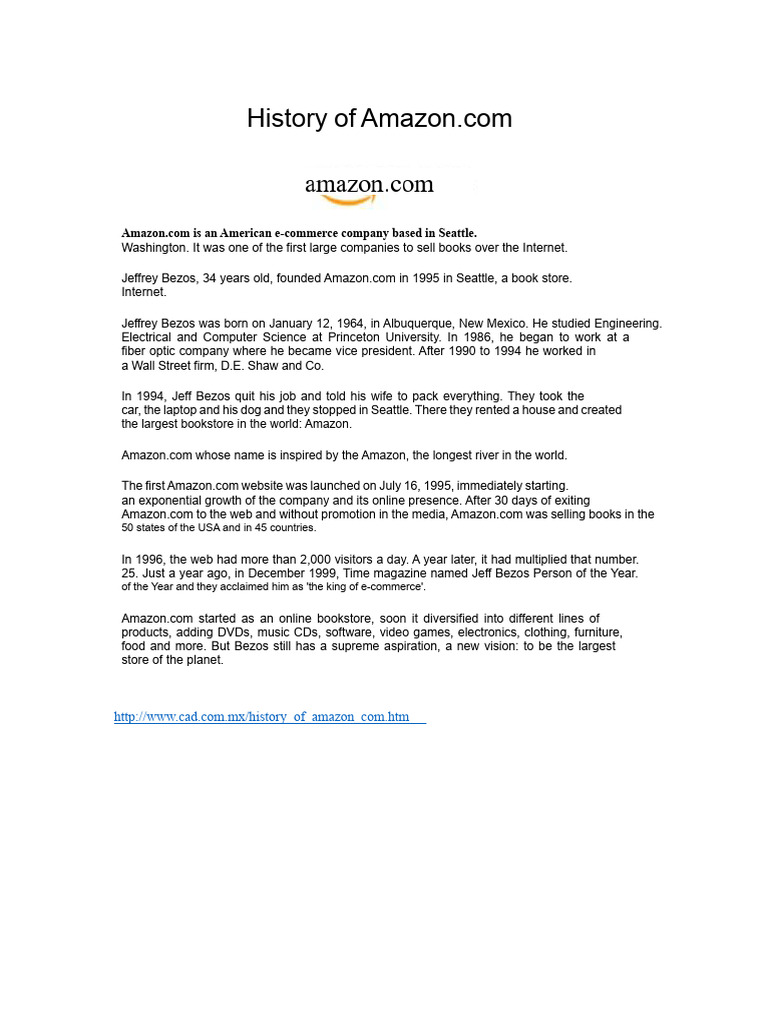 Amazon.com: Founded in 1995 | PDF