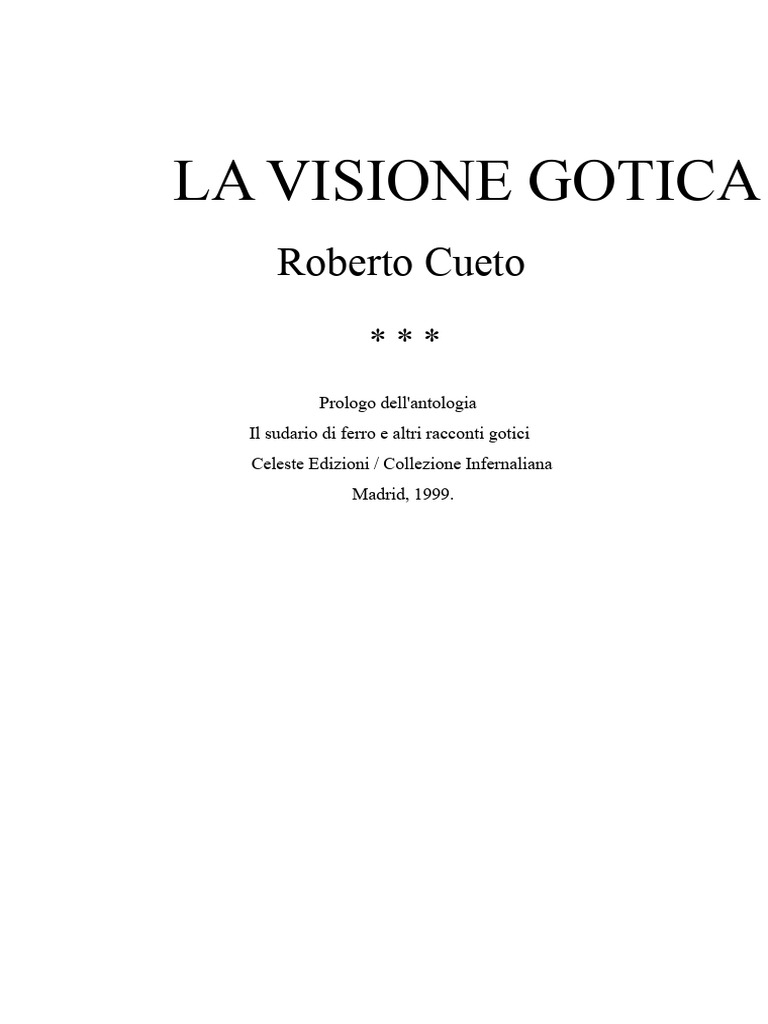 La Visione Gotica | PDF