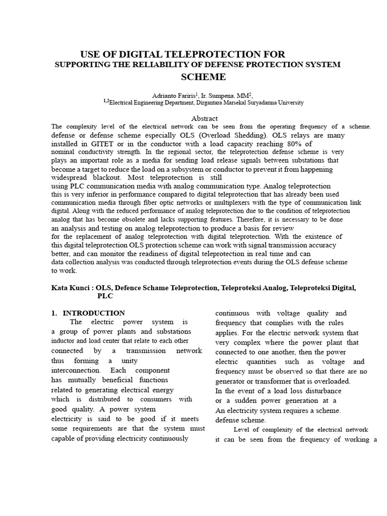Teleprotection | PDF | Electric Power Transmission | Network Topology