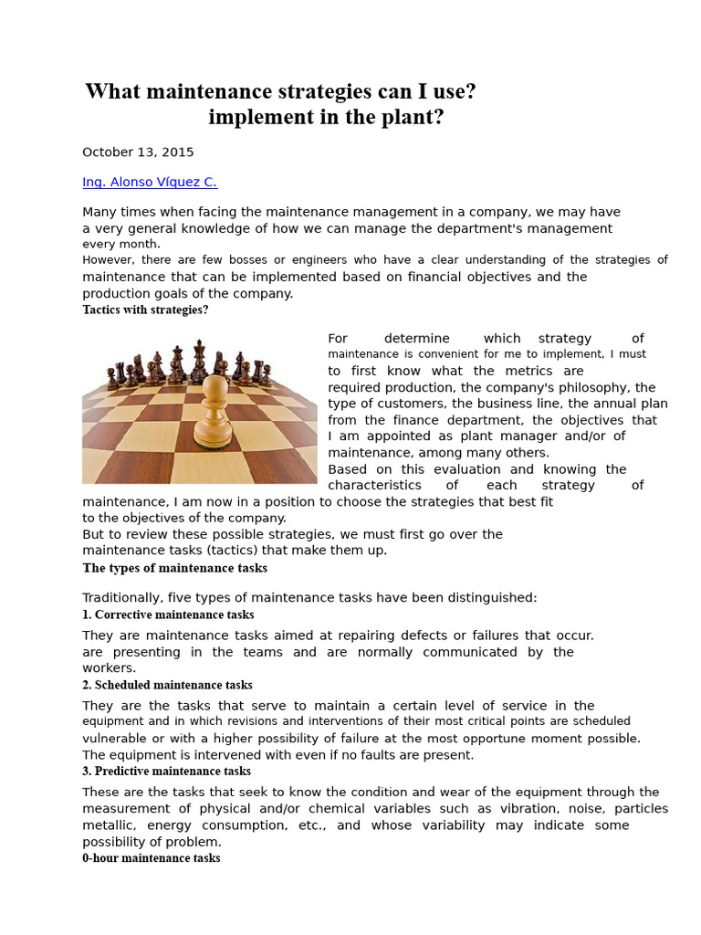 Effective Plant Maintenance Strategies | PDF | Reliability Engineering