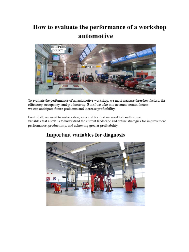 How To Evaluate The Performance of An Automotive Workshop | PDF ...