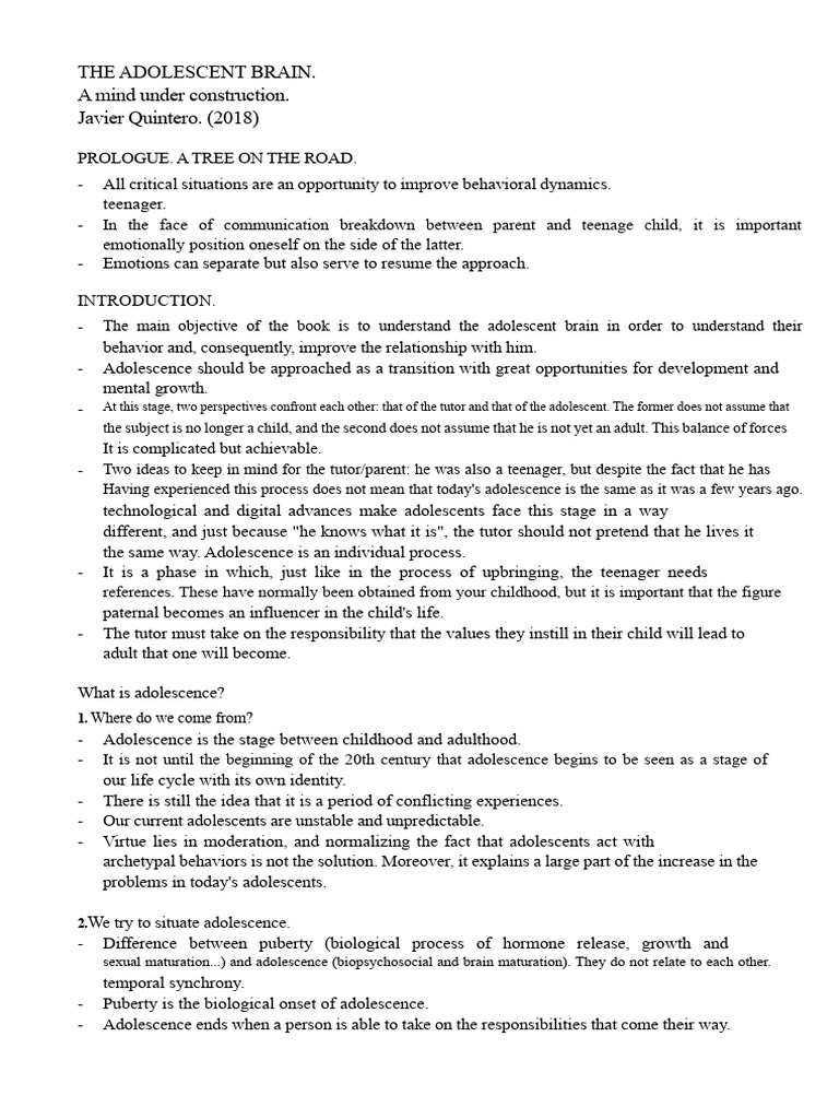 Understanding the Adolescent Brain | PDF | Adolescence | Limbic System