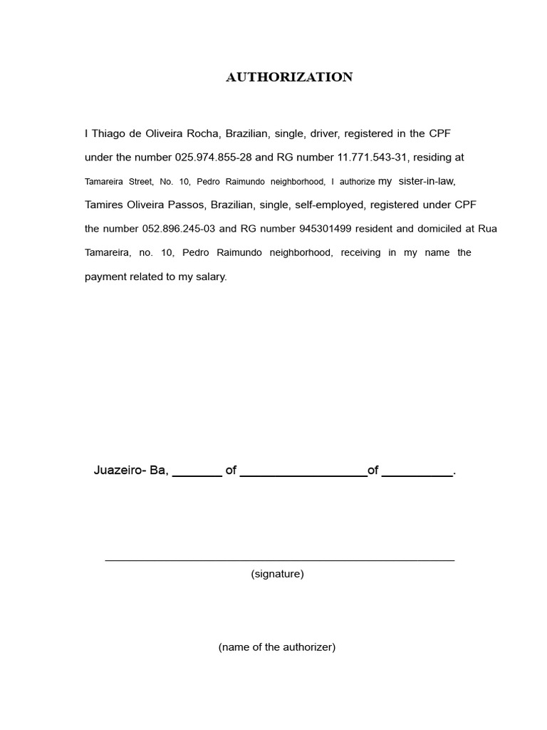 Authorization Model For Receiving Payment | PDF