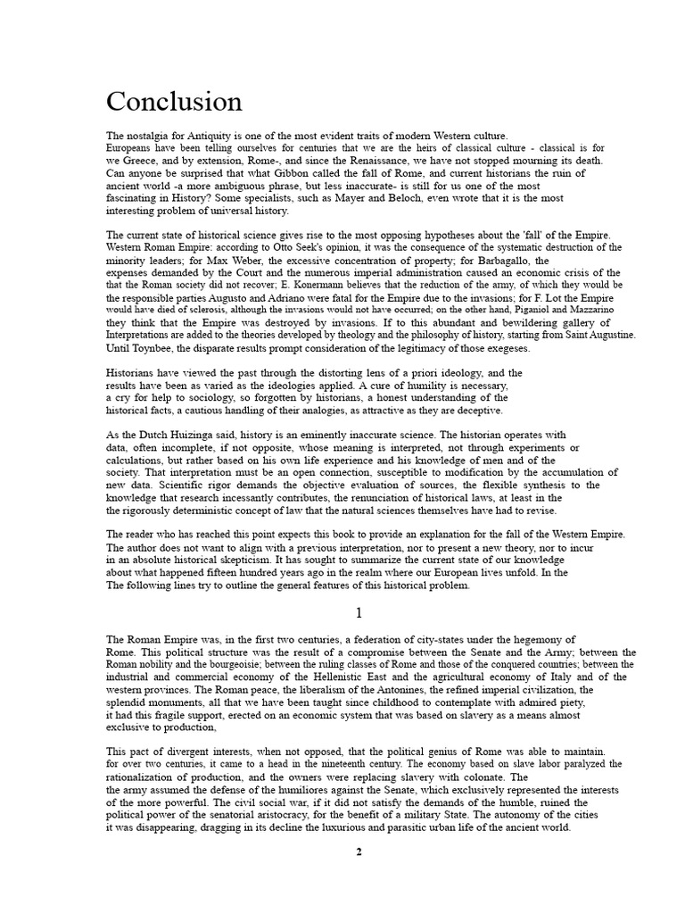 Conclusion | PDF | Constantine The Great | Roman Empire