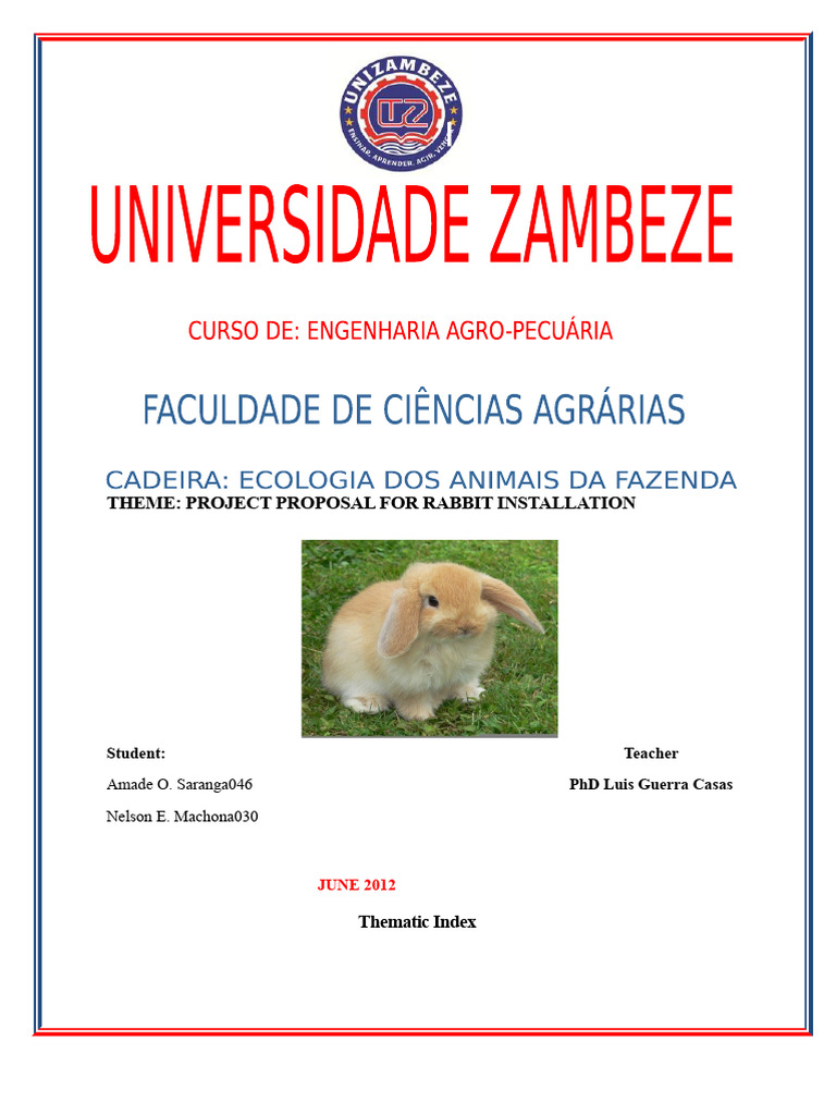 Project-Rabbit Farming | PDF | Water | Rabbit