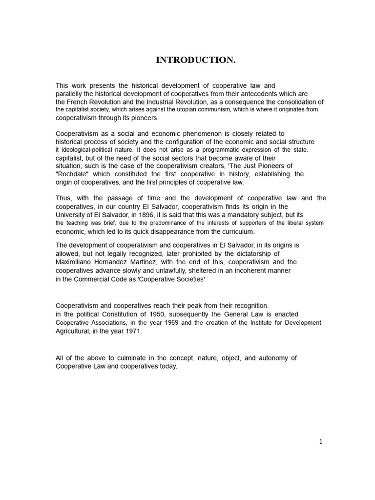 History of Cooperativism and Law | PDF | Cooperative | Industrial ...