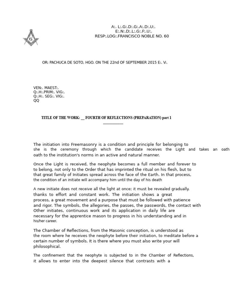 Reflection Room | PDF | Freemasonry