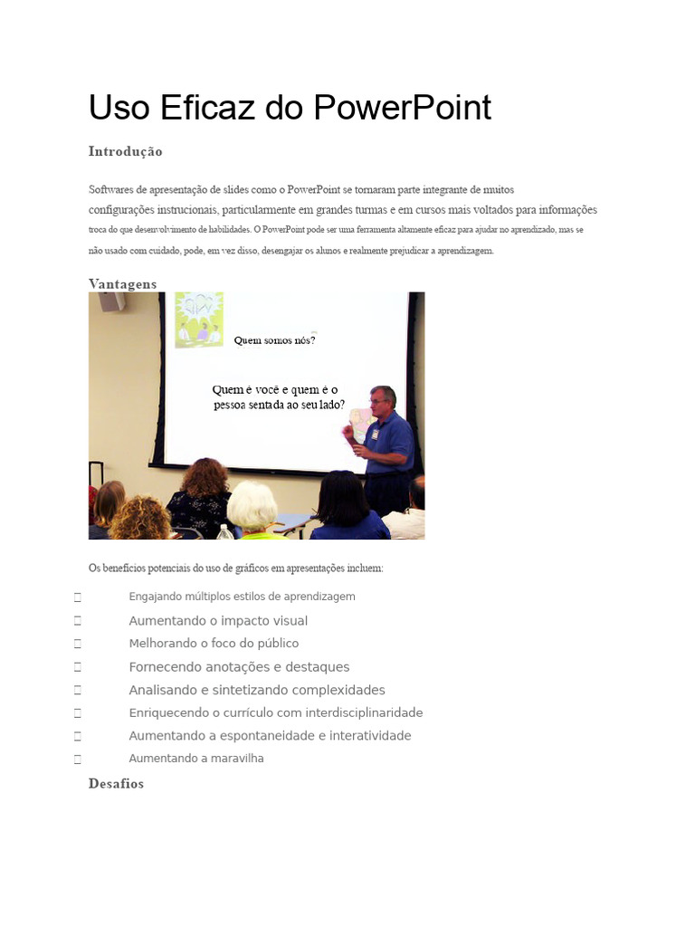 Dicas para Uso Eficaz do PowerPoint | PDF | Aprendizado | Lição
