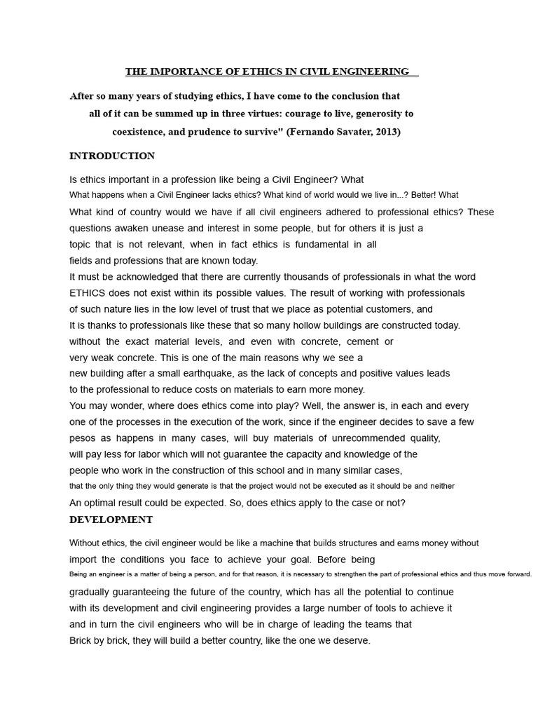 Ethics in Civil Engineering Practices | PDF | Value (Ethics) | Integrity