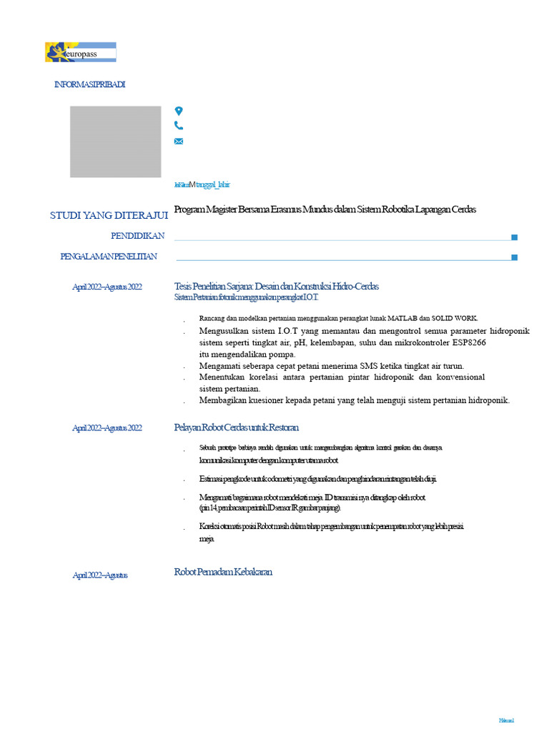 Contoh CV TENK | PDF