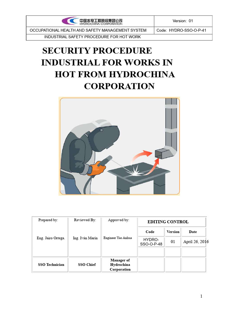 Procedure For Hot Work | PDF | Personal Protective Equipment ...
