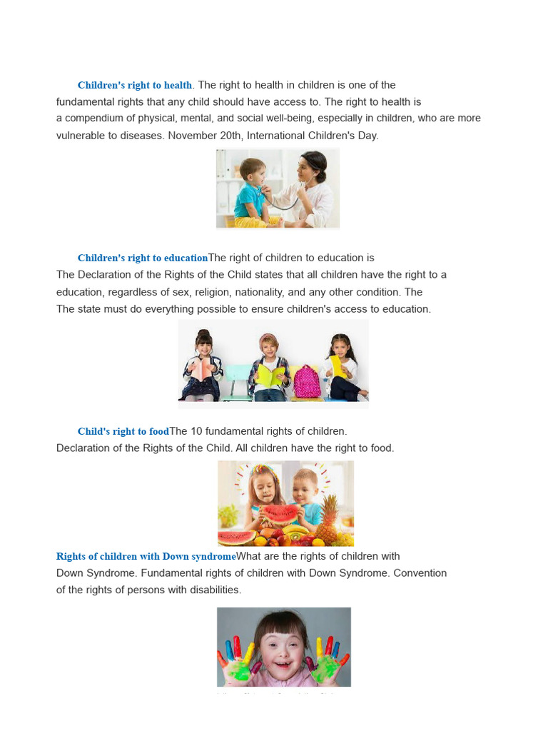 Children's Right To Health | PDF