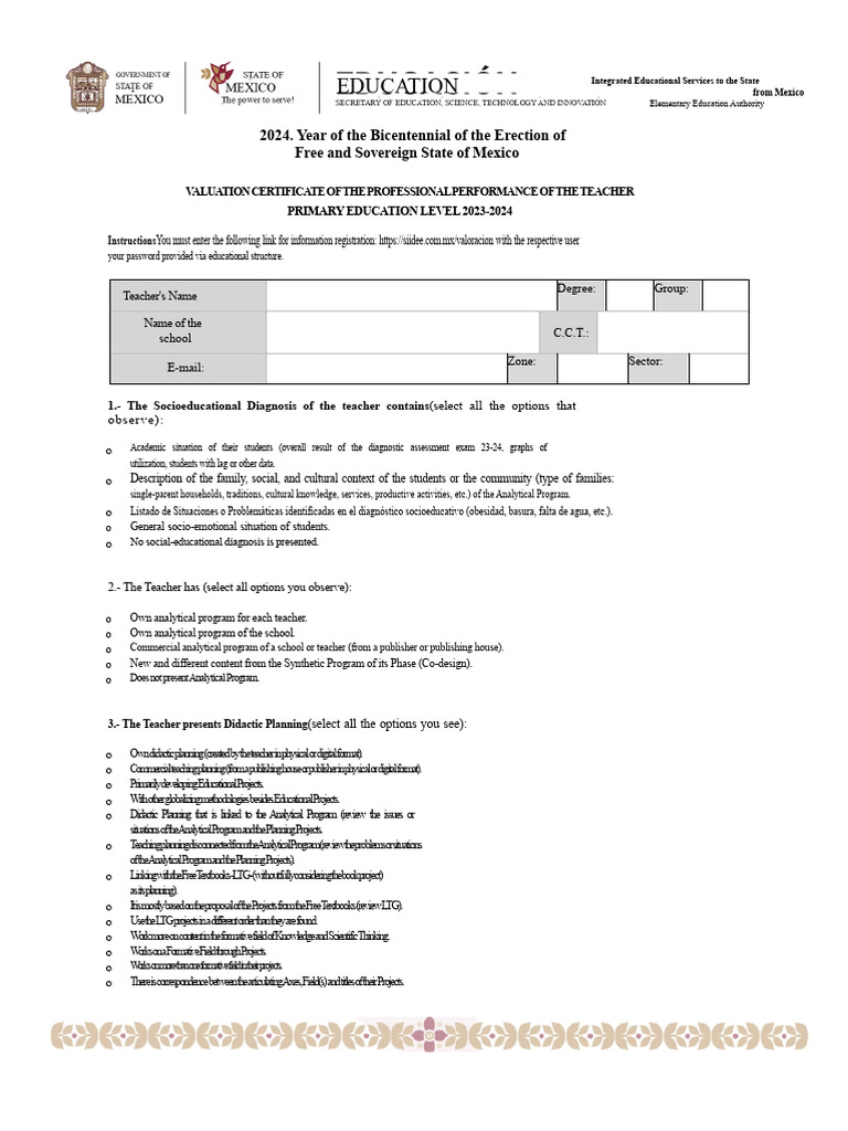 Teaching Certificate 23-24 | PDF | Teachers | Learning