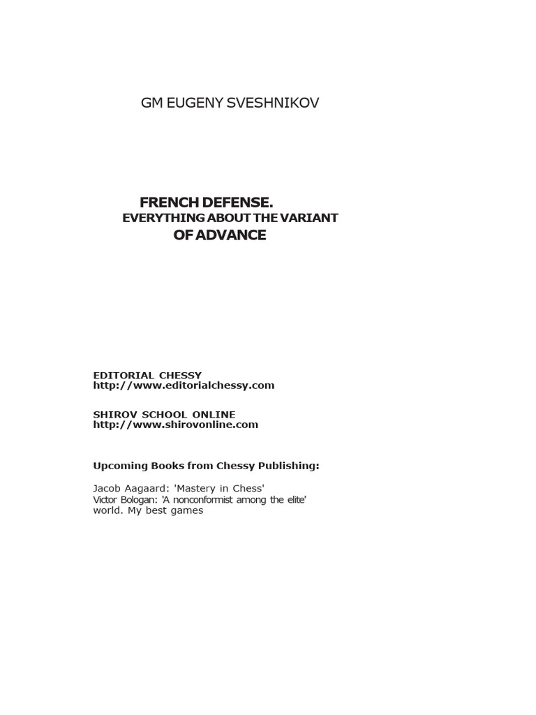 French Variant of The Change | PDF | Chess Openings | Chess Theory