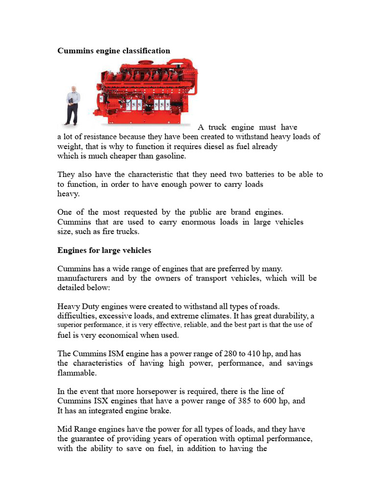 Overview of Cummins Engine Types | PDF | Cummins | Engines