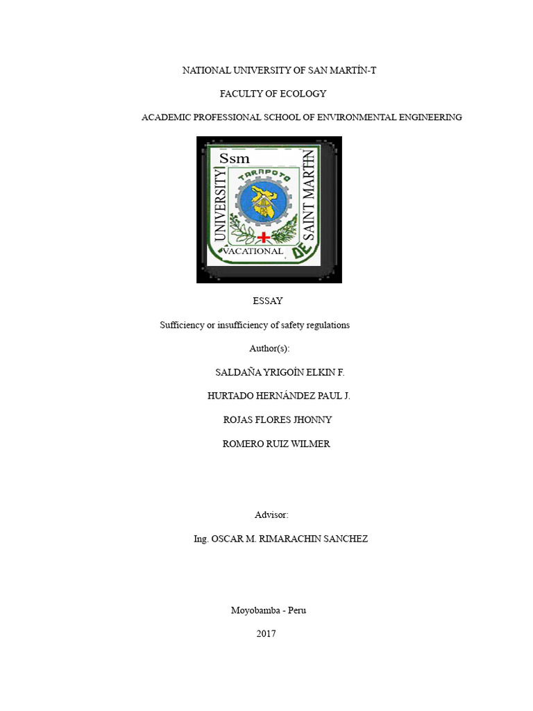 Safety Standards Essay | PDF | Occupational Safety And Health | Safety