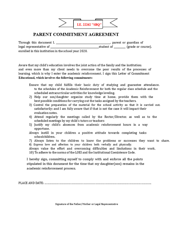 Commitment Act For Parents | PDF