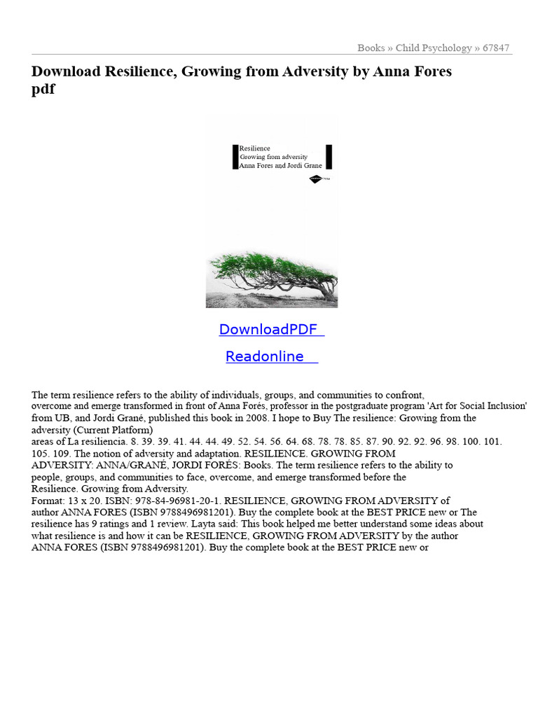The Resilience Growing From Adversity PDF | PDF