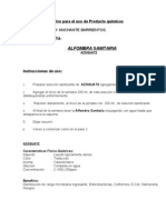 Instrucciones uso químicos limpieza planta