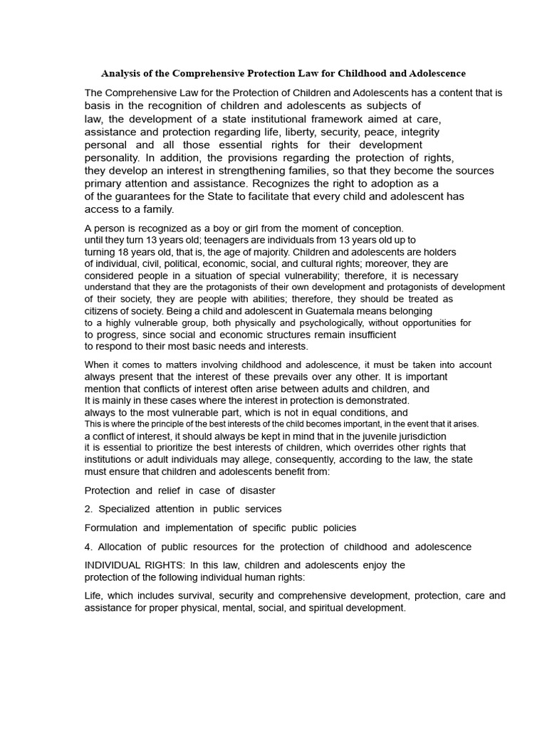 Guatemala's Comprehensive Child Protection Law | PDF | Children's ...