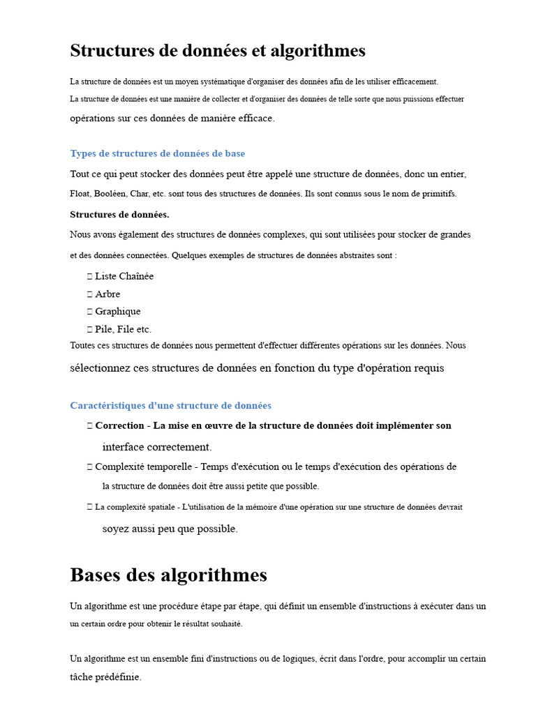 Structures de données et algorithmes essentiels | PDF | Programmation ...