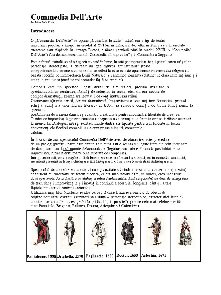 Commedia Dell'Arte | PDF