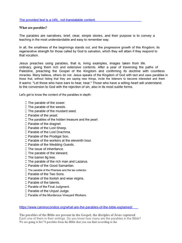 PARABLES | PDF | Parables Of Jesus | Jesus