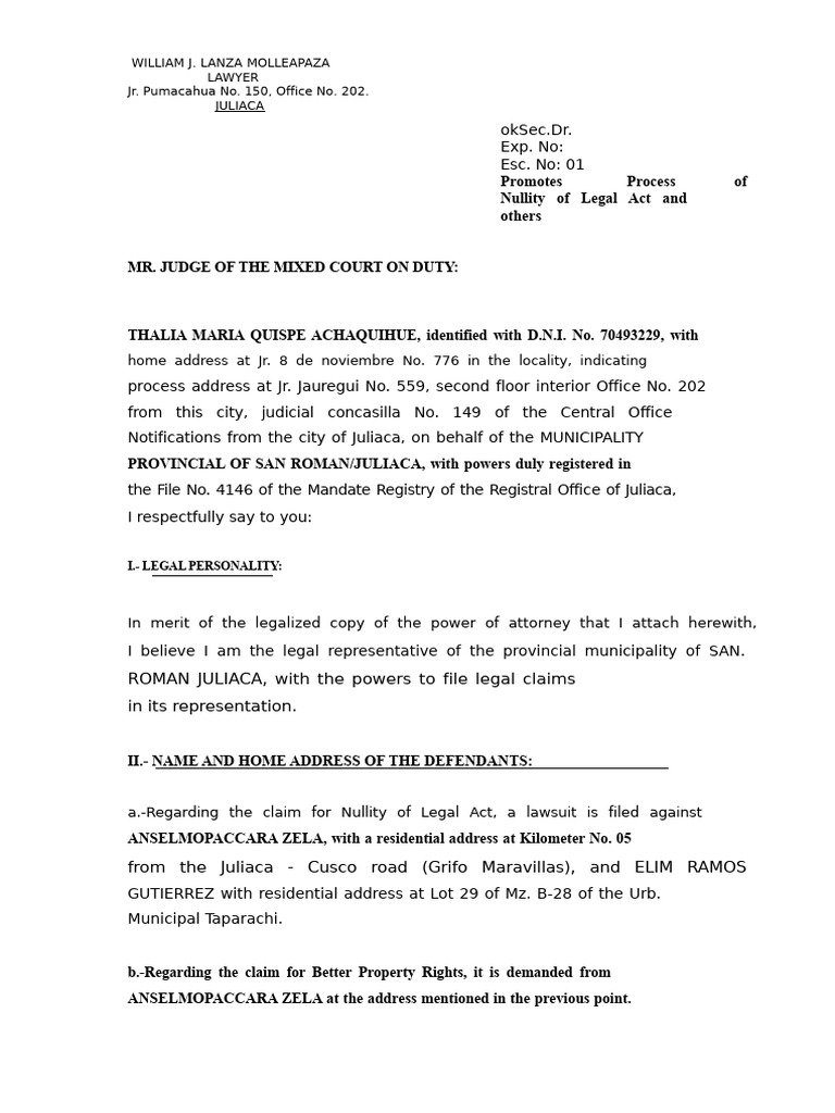 Nullity of Legal Act | PDF | Lawsuit | Justice