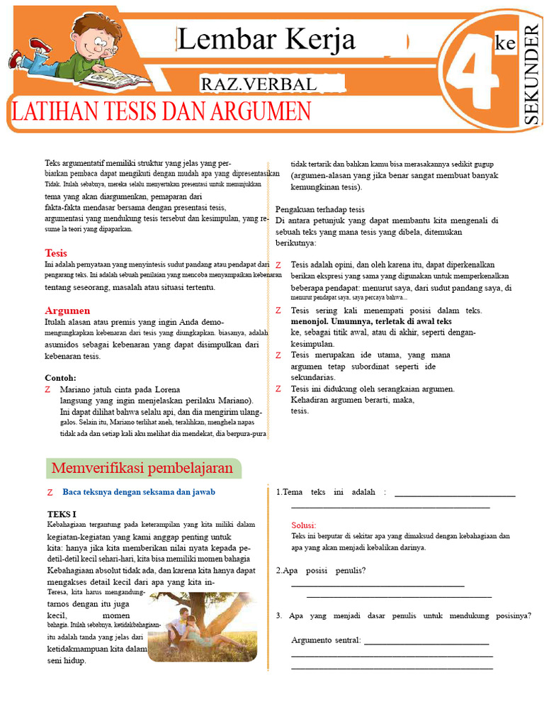 Struktur Teks Argumentatif dan Tesis | PDF