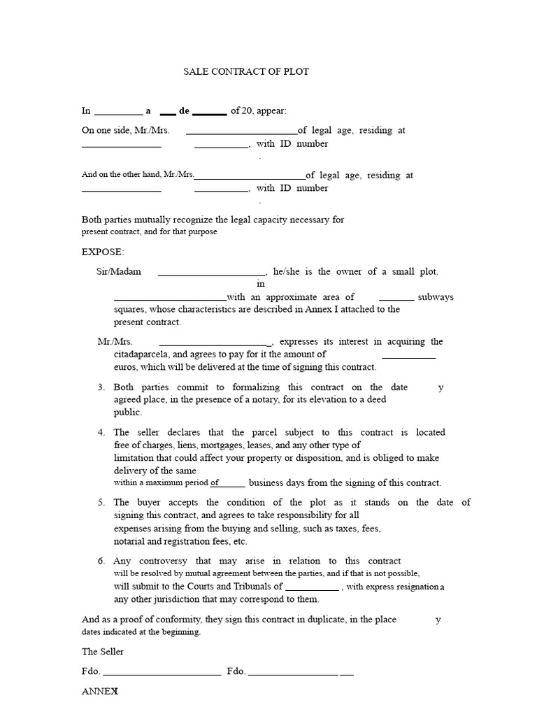 Plot Purchase Agreement Contract | PDF | Deed | Private Law