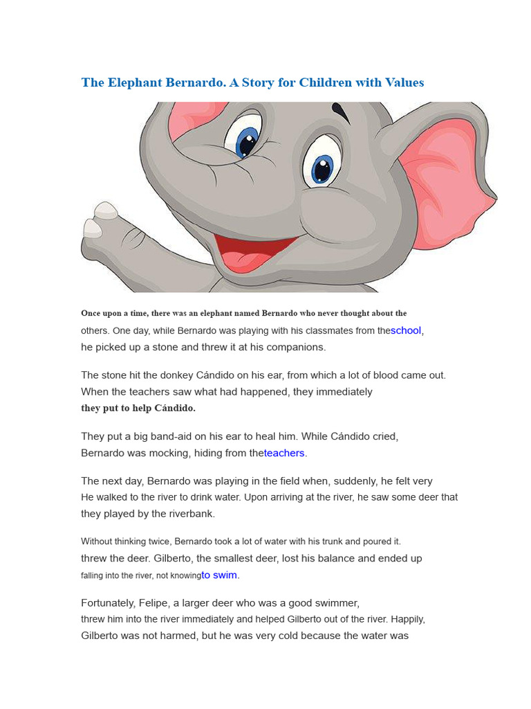 Bernardo the Elephant's Lesson on Kindness | PDF | Duck