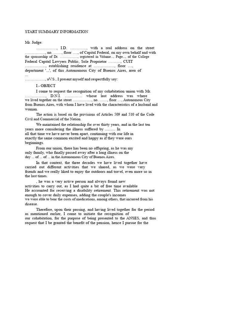 48-SUMMARY INFORMATION-CIVIL UNION-Property Models | PDF | Justice ...