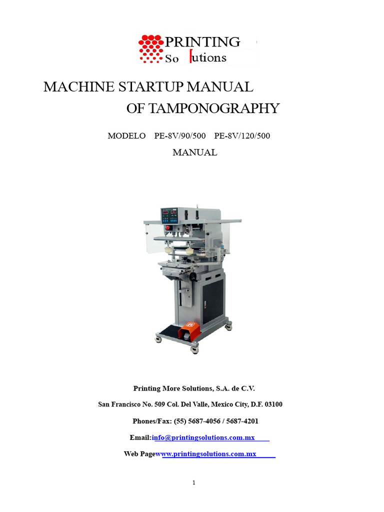 Tamponography Machine Startup Guide | PDF