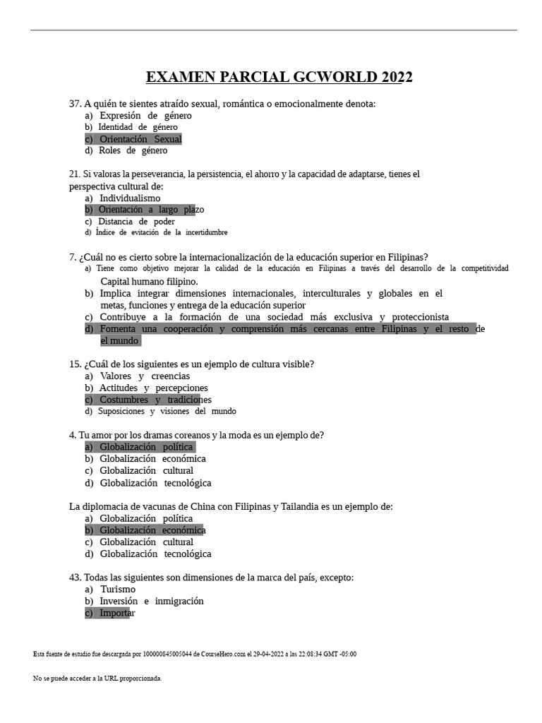 Gcworld Examen de Medio Término | PDF | Globalización | Género